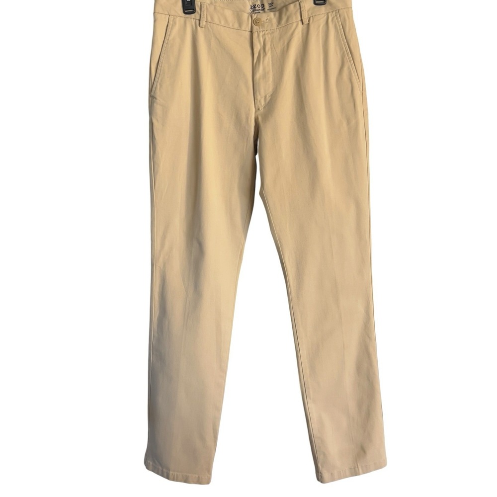 NWT IZOD Saltwater Stretch Chino Pants Men's 32x34 Khaki Beige Straight Fit